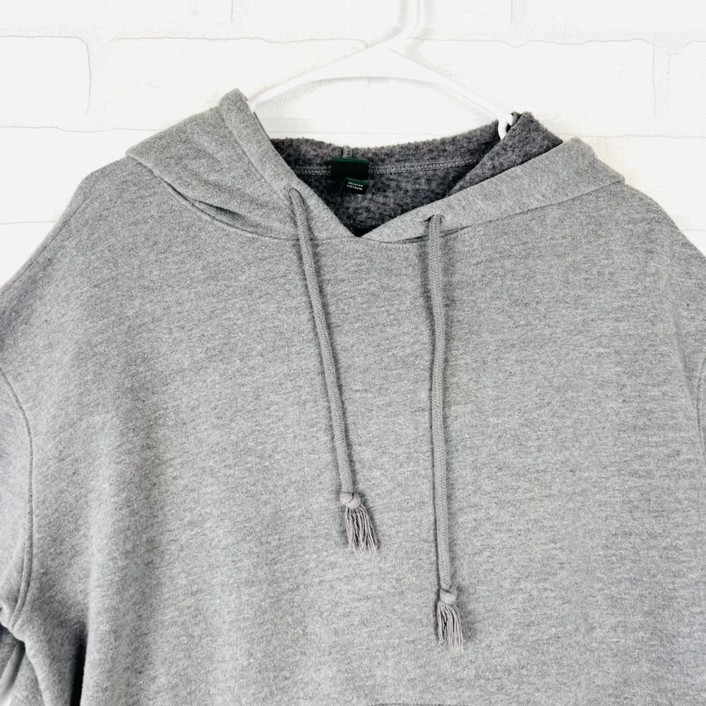 Gray Cropped‎ Hoodie Drawstring Pullover Long Sleeve Casual Comfy xS - Picture 4 of 12